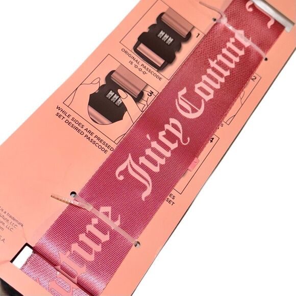 Juicy Couture Pink Adjustable Luggage Suitcase Strap w/ Combination Lock Travel - Picture 4 of 6